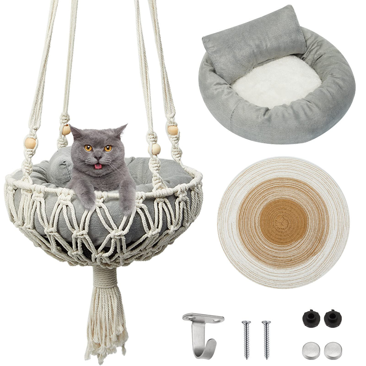 Cat Hammock Including Boho Hanging Cat Bed