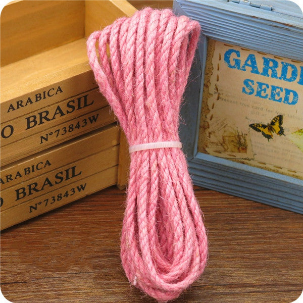 Colorful Jute Rope for DIY Crafts and Cat Toys (10m)