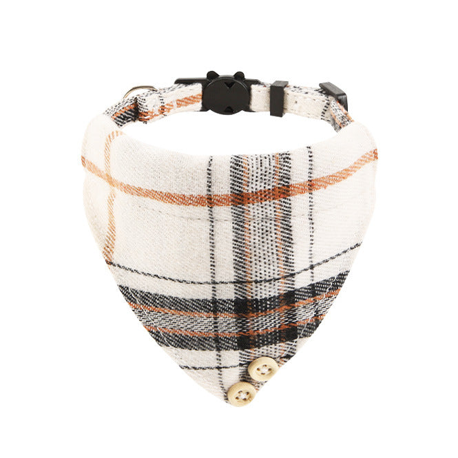 Plaid Bow Cat Collar with Bell for British Cats